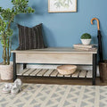 Banc de rangement à abattant, Chêne Blanc/Gris Lavé/Bois de Grange/Noyer Foncé, 1 personne