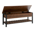 Banc de rangement à abattant, Chêne Blanc/Gris Lavé/Bois de Grange/Noyer Foncé, 1 personne