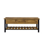 Banc de rangement à abattant, Chêne Blanc/Gris Lavé/Bois de Grange/Noyer Foncé, 1 personne