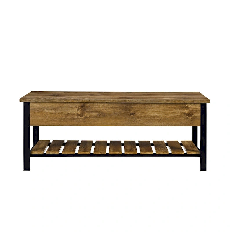 Banc de rangement à abattant, Chêne Blanc/Gris Lavé/Bois de Grange/Noyer Foncé, 1 personne