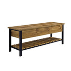 Banc de rangement à abattant, Chêne Blanc/Gris Lavé/Bois de Grange/Noyer Foncé, 1 personne