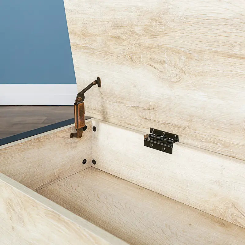 Banc de rangement à abattant, Chêne Blanc/Gris Lavé/Bois de Grange/Noyer Foncé, 1 personne