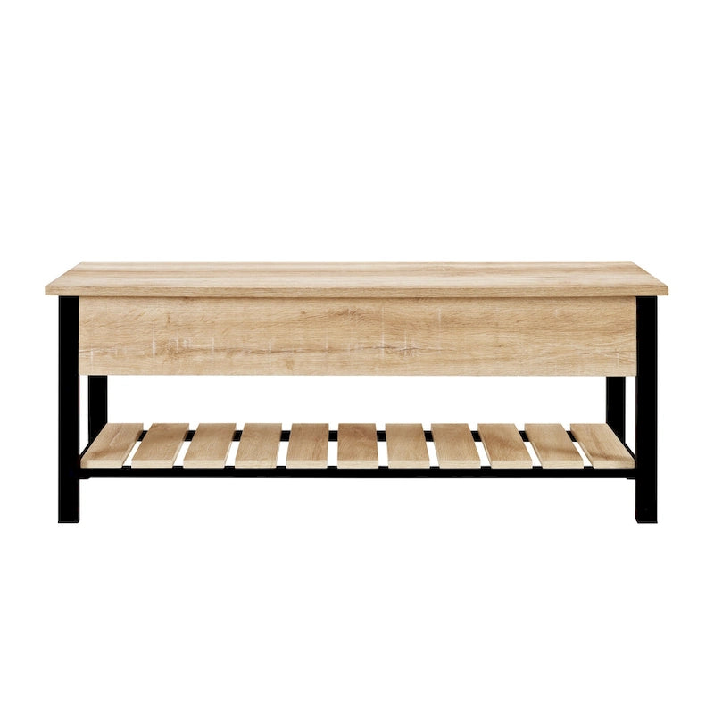 Banc de rangement à abattant, Chêne Blanc/Gris Lavé/Bois de Grange/Noyer Foncé, 1 personne