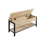 Banc de rangement à abattant, Chêne Blanc/Gris Lavé/Bois de Grange/Noyer Foncé, 1 personne
