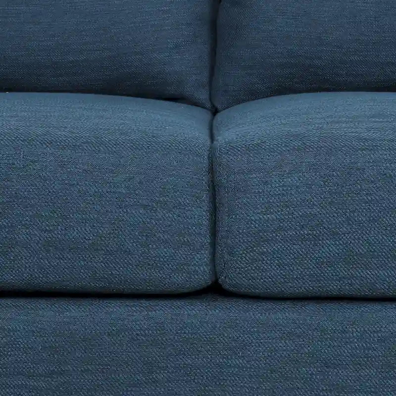 Canapé 3 places bleu marine / beige / anthracite avec pieds en bois de bouleau