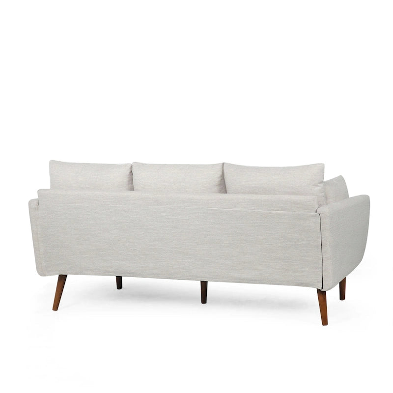 Canapé 3 places bleu marine / beige / anthracite avec pieds en bois de bouleau