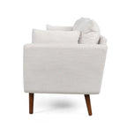 Canapé 3 places bleu marine / beige / anthracite avec pieds en bois de bouleau