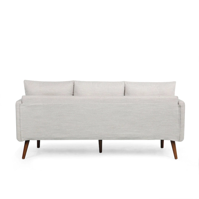 Canapé 3 places bleu marine / beige / anthracite avec pieds en bois de bouleau