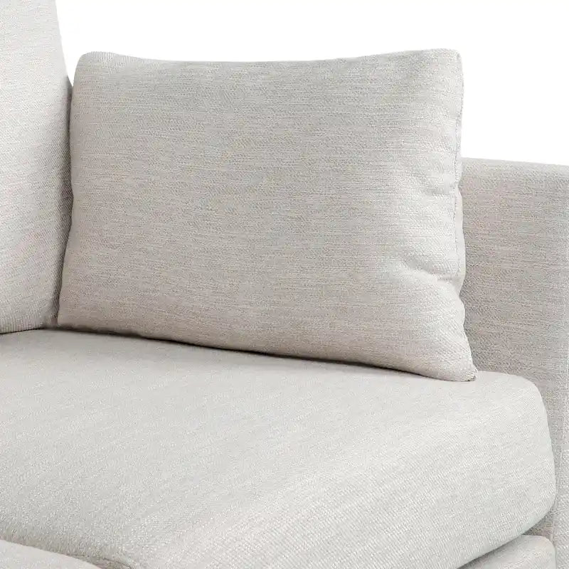 Canapé 3 places bleu marine / beige / anthracite avec pieds en bois de bouleau
