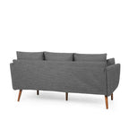 Canapé 3 places bleu marine / beige / anthracite avec pieds en bois de bouleau