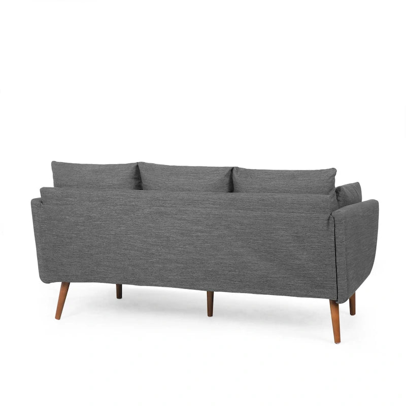 Canapé 3 places bleu marine / beige / anthracite avec pieds en bois de bouleau