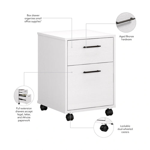 Classeur mobile à 2 tiroirs, style fermier, pour utilisateur unique – Plusieurs coloris