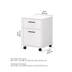 Classeur mobile à 2 tiroirs, style fermier, pour utilisateur unique – Plusieurs coloris
