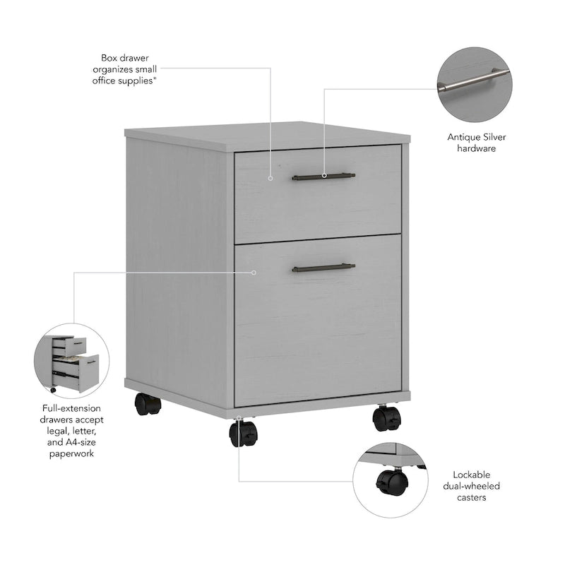 Classeur mobile à 2 tiroirs, style fermier, pour utilisateur unique – Plusieurs coloris