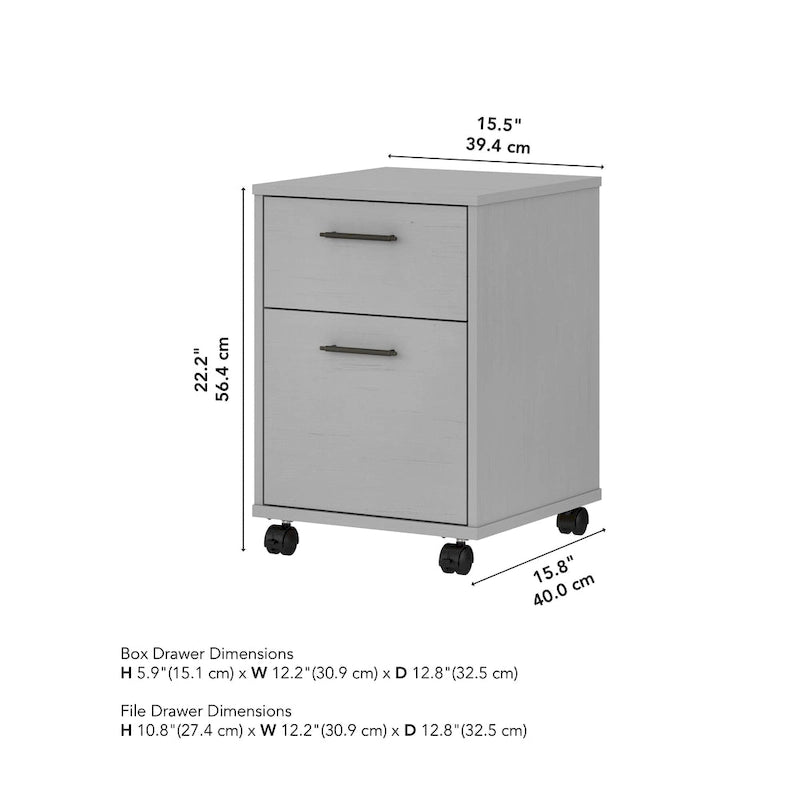 Classeur mobile à 2 tiroirs, style fermier, pour utilisateur unique – Plusieurs coloris