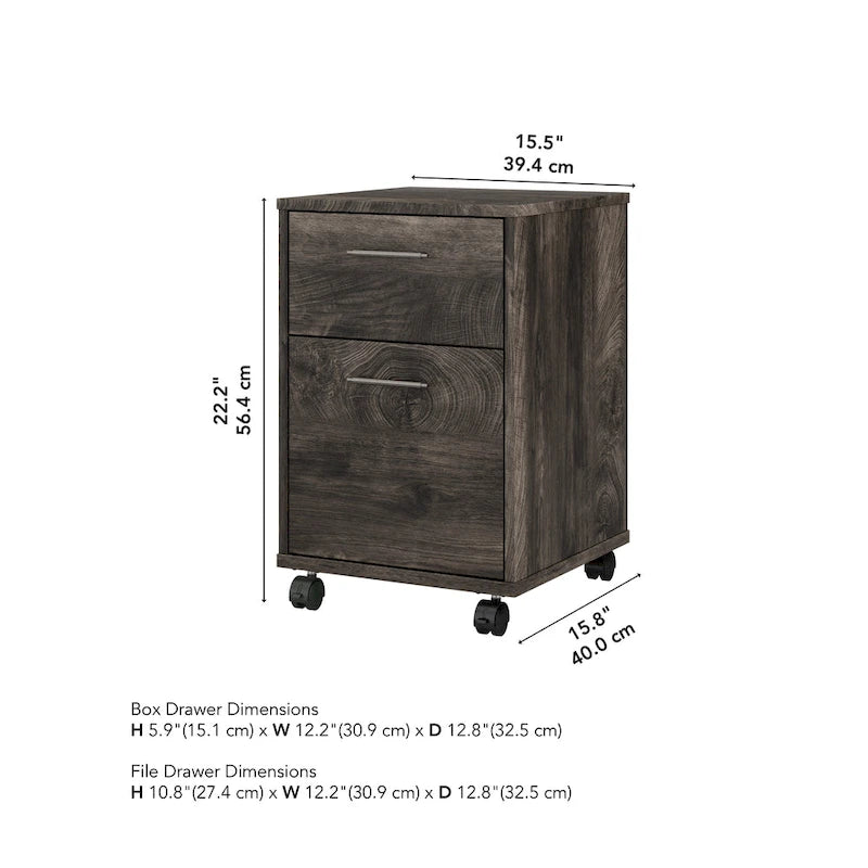 Classeur mobile à 2 tiroirs, style fermier, pour utilisateur unique – Plusieurs coloris