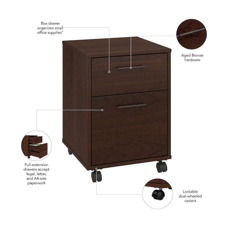 Classeur mobile à 2 tiroirs, style fermier, pour utilisateur unique – Plusieurs coloris