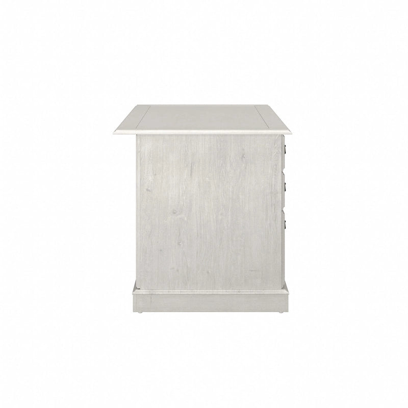 Bureau de direction de 66 po avec tiroirs – Cerisier de récolte / Gris moderne / Chêne blanc lin, un seul utilisateur