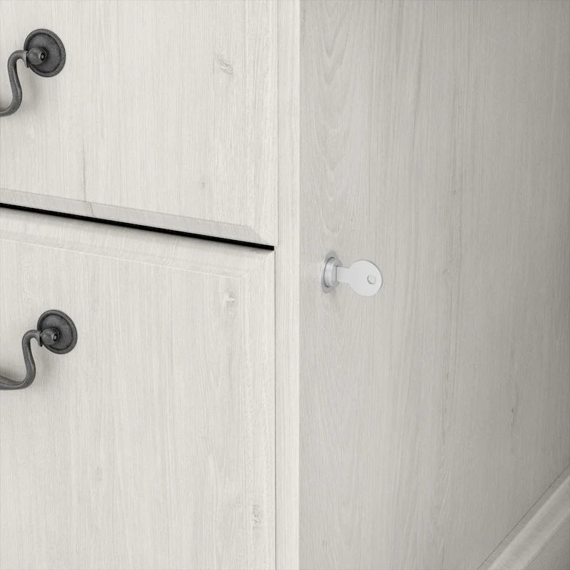 Bureau de direction de 66 po avec tiroirs – Cerisier de récolte / Gris moderne / Chêne blanc lin, un seul utilisateur