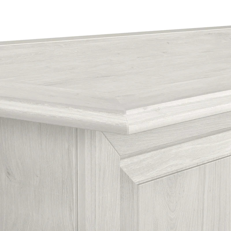 Bureau de direction de 66 po avec tiroirs – Cerisier de récolte / Gris moderne / Chêne blanc lin, un seul utilisateur
