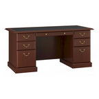 Bureau de direction de 66 po avec tiroirs – Cerisier de récolte / Gris moderne / Chêne blanc lin, un seul utilisateur