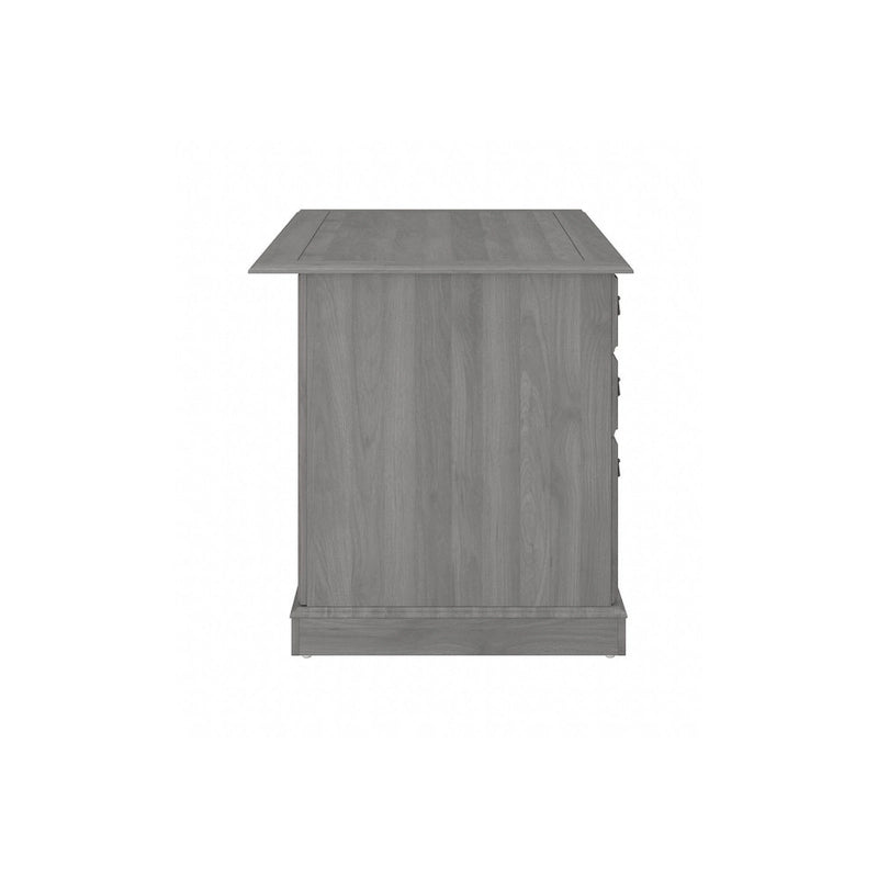 Bureau de direction de 66 po avec tiroirs – Cerisier de récolte / Gris moderne / Chêne blanc lin, un seul utilisateur