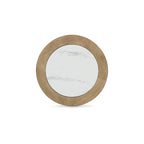 Table d'appoint marron clair et blanc, plateau en faux marbre, pour 1 personne