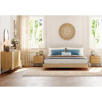 Ensemble de chambre à coucher 3 pièces en chêne – Commode + 2 tables de chevet (pour 1 à 2 personnes)