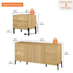 Ensemble de chambre à coucher 3 pièces en chêne – Commode + 2 tables de chevet (pour 1 à 2 personnes)