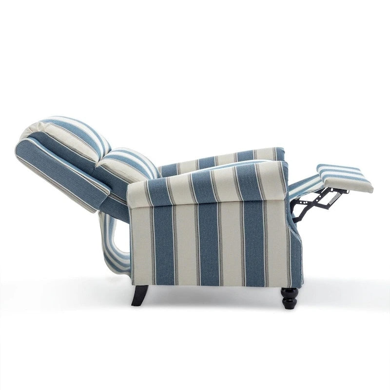 Fauteuil inclinable à dossier haut, garniture cloutée, cuir PU / lin, 7 couleurs, une place