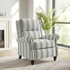 Fauteuil inclinable à dossier haut, garniture cloutée, cuir PU / lin, 7 couleurs, une place