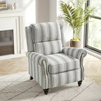 Fauteuil inclinable à dossier haut, garniture cloutée, cuir PU / lin, 7 couleurs, une place