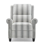 Fauteuil inclinable à dossier haut, garniture cloutée, cuir PU / lin, 7 couleurs, une place