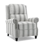 Fauteuil inclinable à dossier haut, garniture cloutée, cuir PU / lin, 7 couleurs, une place