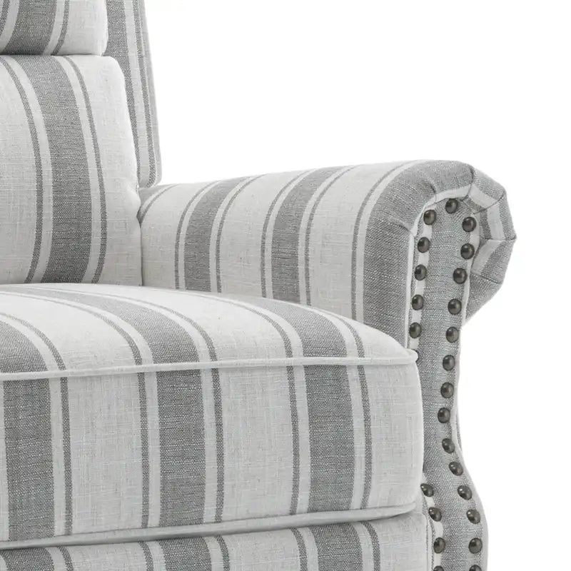 Fauteuil inclinable à dossier haut, garniture cloutée, cuir PU / lin, 7 couleurs, une place