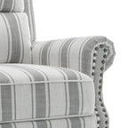 Fauteuil inclinable à dossier haut, garniture cloutée, cuir PU / lin, 7 couleurs, une place