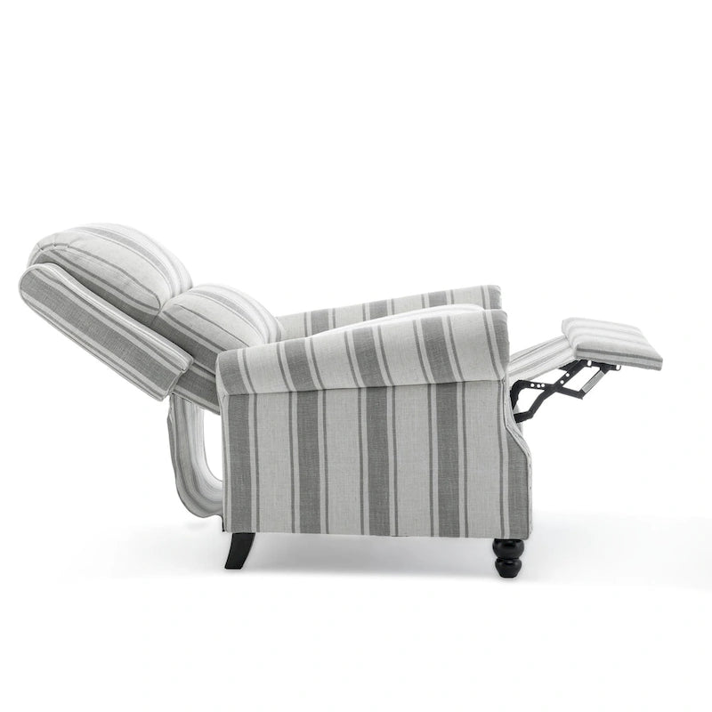 Fauteuil inclinable à dossier haut, garniture cloutée, cuir PU / lin, 7 couleurs, une place