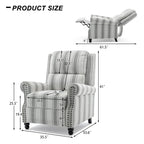 Fauteuil inclinable à dossier haut, garniture cloutée, cuir PU / lin, 7 couleurs, une place