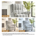 Fauteuil inclinable à dossier haut, garniture cloutée, cuir PU / lin, 7 couleurs, une place
