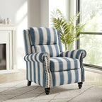Fauteuil inclinable à dossier haut, garniture cloutée, cuir PU / lin, 7 couleurs, une place