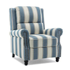 Fauteuil inclinable à dossier haut, garniture cloutée, cuir PU / lin, 7 couleurs, une place