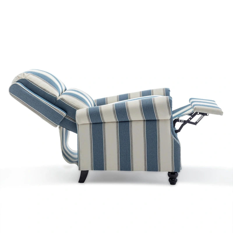 Fauteuil inclinable à dossier haut, garniture cloutée, cuir PU / lin, 7 couleurs, une place