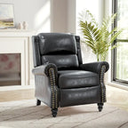 Fauteuil inclinable à dossier haut, garniture cloutée, cuir PU / lin, 7 couleurs, une place