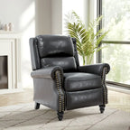 Fauteuil inclinable à dossier haut, garniture cloutée, cuir PU / lin, 7 couleurs, une place