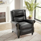 Fauteuil inclinable à dossier haut, garniture cloutée, cuir PU / lin, 7 couleurs, une place