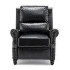 Fauteuil inclinable à dossier haut, garniture cloutée, cuir PU / lin, 7 couleurs, une place