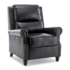 Fauteuil inclinable à dossier haut, garniture cloutée, cuir PU / lin, 7 couleurs, une place