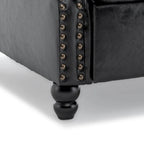Fauteuil inclinable à dossier haut, garniture cloutée, cuir PU / lin, 7 couleurs, une place