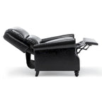 Fauteuil inclinable à dossier haut, garniture cloutée, cuir PU / lin, 7 couleurs, une place