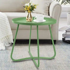 Table d'appoint ronde en métal, intérieur et extérieur, à l'unité ou en lot de 2 | Noir / Vert / Blanc / Jaune / Rose